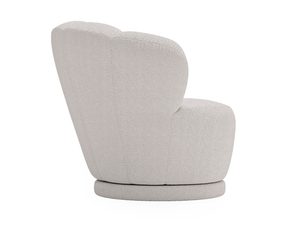 Miniaturka 2 - Beżowy fotel muszelkowy obrotowy do wnętrz w stylu skandynawskim