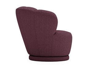 Miniaturka 3 - Bordowy fotel glamour z profilowanym oparciem i miękką tkaniną