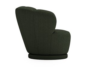 Miniaturka 6 - Butelkowozielony fotel z tapicerką welurową i oparciem typu muszla