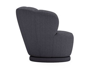 Miniaturka 1 - Grafitowy fotel tapicerowany z miękkim oparciem, styl nowoczesny