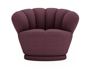 Miniaturka 17 - Ciemnooliwkowy fotel tapicerowany z weluru, oparcie muszelkowe