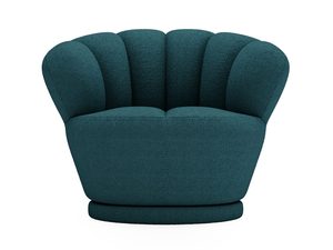 Miniaturka 19 - Niebieskozielony fotel wypoczynkowy z eleganckim, wyprofilowanym tyłem