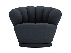 Miniaturka 21 - Ciemnografitowy fotel tapicerowany, miękkie siedzisko, styl nowoczesny