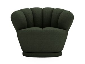 Miniaturka 23 - Oliwkowy fotel wypoczynkowy z grubym oparciem, welurowa tkanina