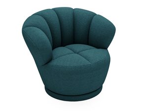 Miniaturka 34 - Turkusowy fotel muszelkowy z miękkiej tkaniny, styl nowoczesny