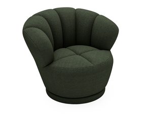 Miniaturka 36 - Zielony fotel muszelkowy z głębokim siedziskiem, tapicerowany do salonu