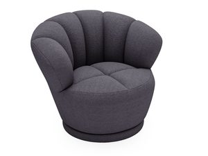 Miniaturka 31 - Ciemnoszary fotel muszla z zaokrąglonym oparciem, styl glamour