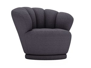 Miniaturka 25 - Grafitowy fotel tapicerowany z miękkiego materiału do nowoczesnych wnętrz