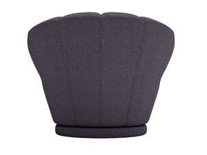 Miniaturka 37 - Grafitowy fotel z dekoracyjnym oparciem do wnętrz klasycznych i loftowych