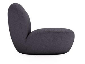 Miniaturka 2 - Ciemnoszary fotel lounge z miękkiego materiału, minimalistyczna forma