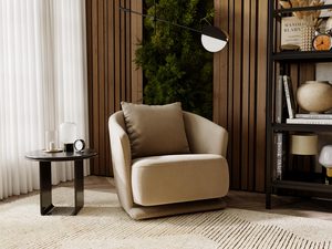 Miniaturka 30 - Jasnobeżowy fotel z przytulną aranżacją w tle