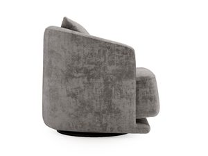 Miniaturka 14 - Ciemnoszary fotel z zaokrąglonym bokiem
