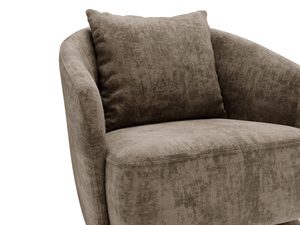 Miniaturka 23 - Ciemnobrązowy fotel z dekoracyjnym siedziskiem