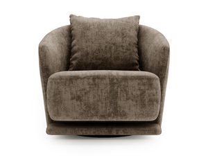 Miniaturka 3 - Brązowy fotel z niskim siedziskiem i szerokim oparciem