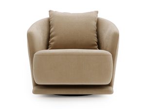 Miniaturka 4 - Piaskowy fotel z aksamitnym siedziskiem