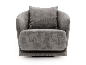 Miniaturka 2 - Szary fotel z poduszką i miękkim siedziskiem