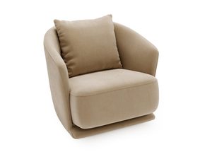 Miniaturka 8 - Karmelowy fotel obrotowy z zaokrąglonym siedziskiem