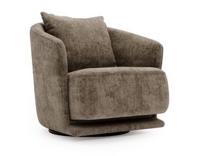 Miniaturka 11 - Brązowy fotel z poduszkami i aksamitnym wykończeniem