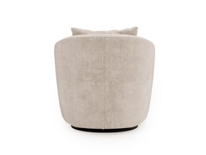 Miniaturka 17 - Jasnobeżowy fotel obrotowy z poduszką, widok z tyłu