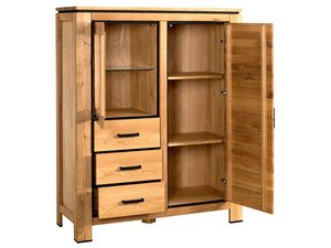 Miniaturka 1 - Kredens z drewna dębowego z podwójnymi drzwiami i szufladami