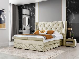 Miniaturka 6 - Łóżko w kolorze miętowym - model z pionowym pikowaniem, świeży, jasny odcień, styl skandynawski.