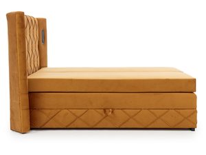 Miniaturka 2 - Tapicerowane łóżko w kolorze miodowym z bocznej pozycji