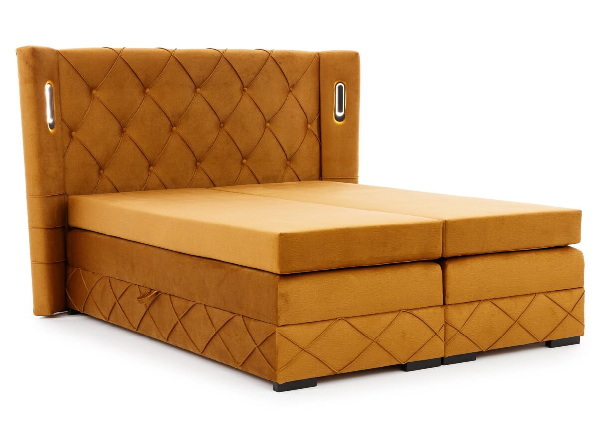 Kontynentalne Łóżko z Oświetleniem Sensorycznym Nexus Lux