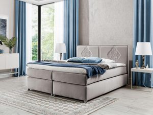 Miniaturka 8 - Jasno brązowe łóżko tapicerowane do nowoczesnej sypialni