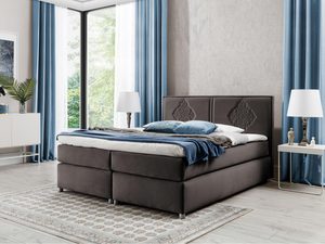 Miniaturka 9 - Łóżko Tapicerowane do sypiali w kolorze brązowym