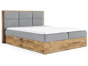 Miniaturka 1 - Nowoczesne łóżko w kolorze szarym i drewnianą ramą