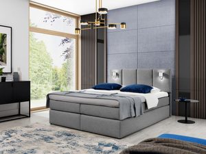 Miniaturka 5 - Nowoczesne łóżko tapicerowane w ciemnoszarym kolorze z minimalistycznym wzornictwem