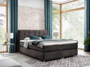 Miniaturka 5 - Brązowe tapicerowane łóżko w stylu klasycznym