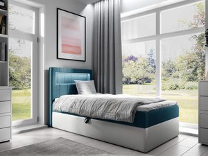 Miniaturka 9 - Turkusowe jednoosobowe z niebieskim zagłówkiem w stylu skandynawskim