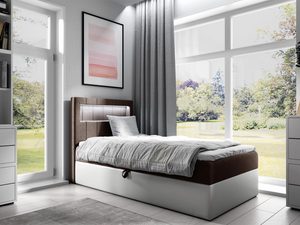 Miniaturka 2 - Tapicerowane łóżko młodzieżowe z wysokim zagłówkiem glamour