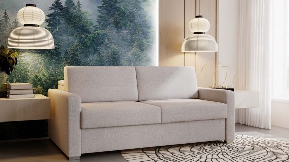 Miniaturka 11 - Beżowa Sofa Przestronna z Funkcją Spania BOSTIN III