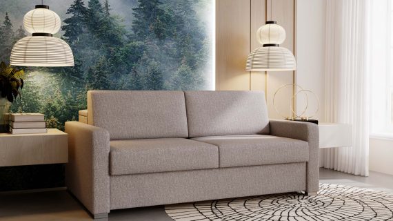 Miniaturka 9 - Beżowa Sofa Przestronna z Funkcją Spania BOSTIN III