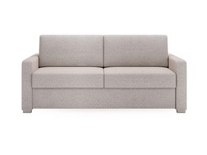 Miniaturka 3 - Kremowa sofa tapicerowana dwuosobowa frontalny