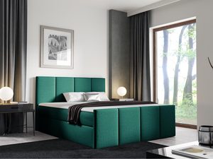 Miniaturka 14 - Łóżko tapicerowane w zielonym kolorze z nowoczesnym zagłówkiem