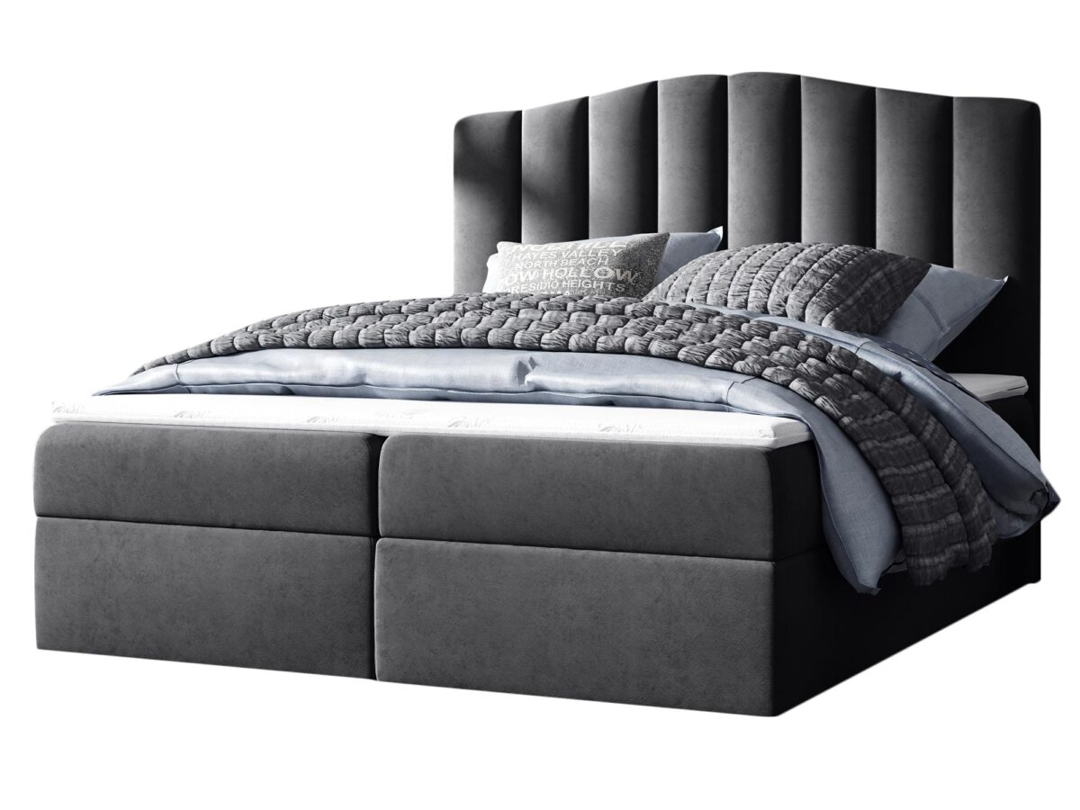 Łóżko Kontynentalne z Zaokrąglonym Zagłówkiem Atena