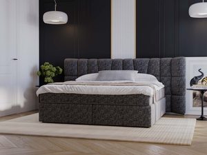 Miniaturka 26 - Grafitowe łóżko tapicerowane do eleganckiej sypialni w stylu klasycznym