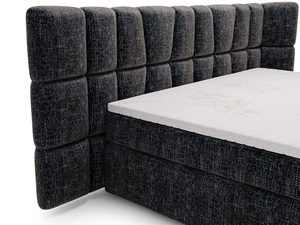 Miniaturka 17 - Ciemnoszare łóżko z tapicerowanym zagłówkiem w stylu loftowym