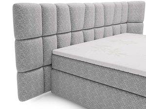 Miniaturka 19 - Szare łóżko tapicerowane z geometrycznym pikowaniem w stylu nowoczesnym