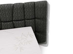Miniaturka 21 - Ciemnoszare zagłowie łóżka tapicerowanego z wyrazistą fakturą do sypialni