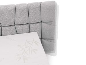 Miniaturka 24 - Zbliżenie na strukturę tkaniny w kolorze szarym i pikowanie materaca