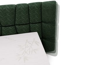 Miniaturka 23 - Łóżko z miękkiej zielonej tkaniny z zaokrąglonym zagłówkiem
