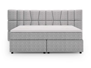 Miniaturka 13 - Szare łóżko kontynentalne z pionowymi przeszyciami na zagłówku