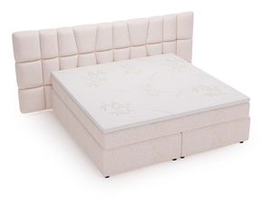 Miniaturka 9 - Pudroworóżowe łóżko z miękką tapicerką i materacem