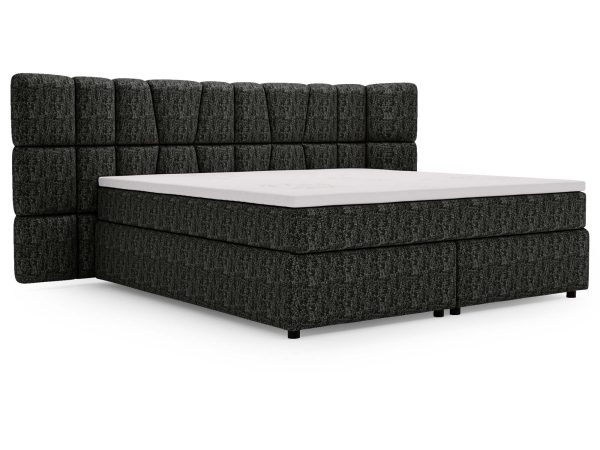 Ciemnozielone łóżko z grubym pikowaniem w stylu premium