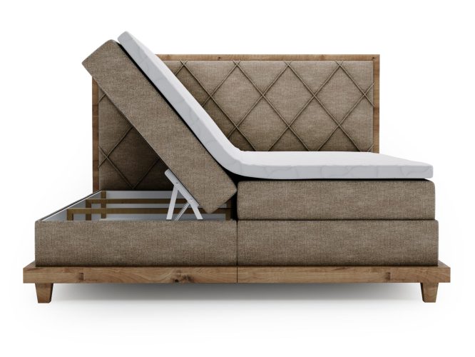 Designerskie Łóżko Kontynentalne do Sypialni BEIGE