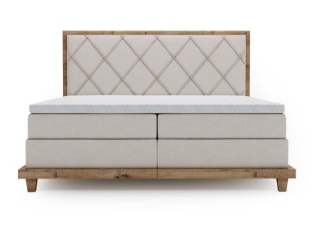 Designerskie Łóżko Kontynentalne do Sypialni BEIGE